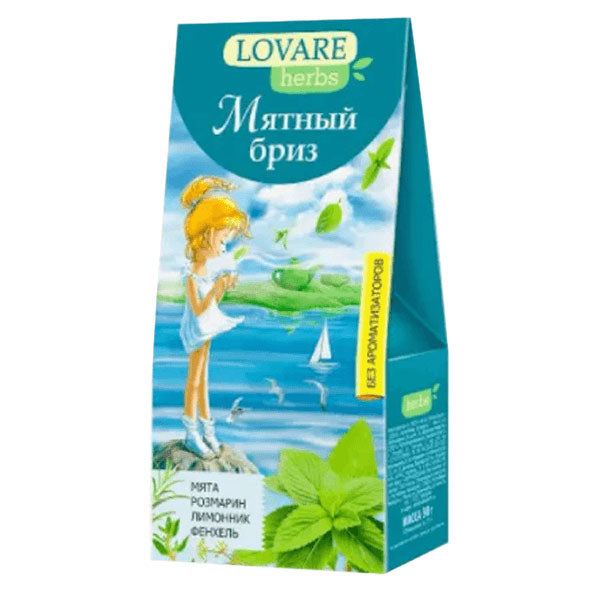 Чай травяной «Мятный бриз» – 20 чайных пакетиков (3D)